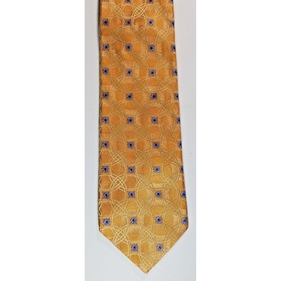 IKE BEHAR Other - Ike Bahar New York Men's Silk Necktie 100% Silk Orange Geo-Floral Design Unique